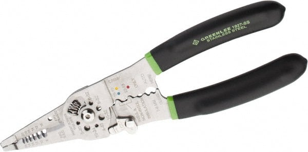 Greenlee 1927-SS Wire Stripper: 18 AWG Solid & 20 AWG Stranded Max Capacity 