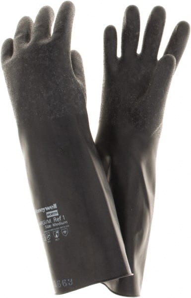 North B144RGI/M Chemical Resistant Gloves: Medium, 14 mil Thick, Butyl, Unsupported 