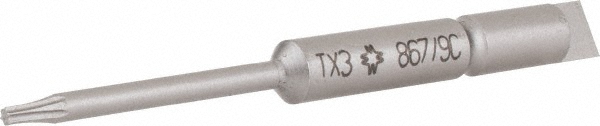 Wera Screwdriver Insert Bit: 4 mm Drive - 1-3/4" OAL, T3 Torx Size | 10-Pack | Part #05135222001