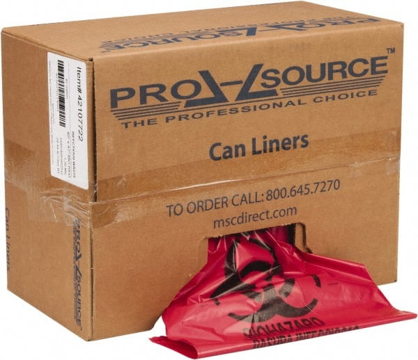 PRO-SOURCE PSIW4047 Pack of (150) 45 Gal Capacity, Red, Hazardous Waste Bags 