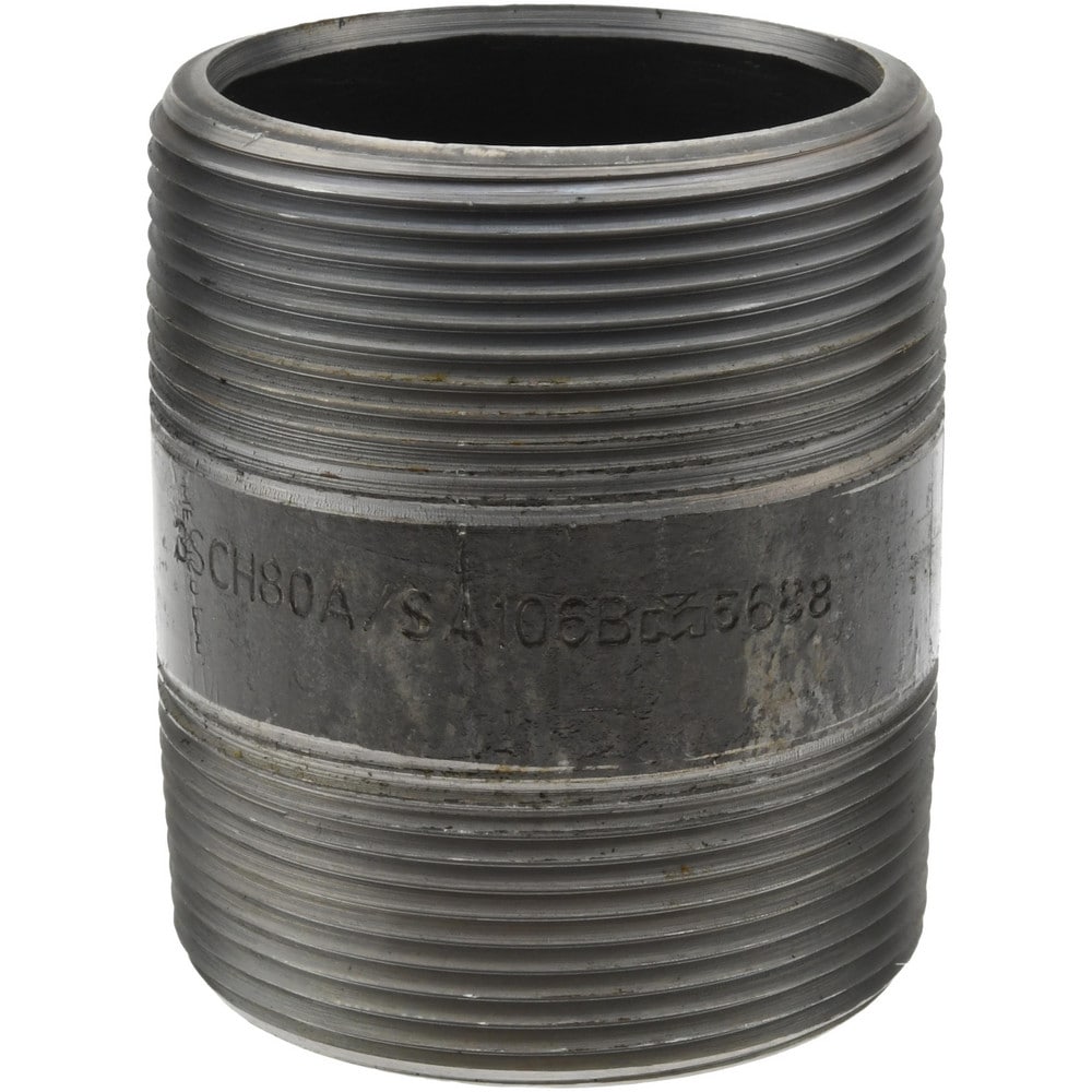 Black Pipe Nipple: 3" Dia x 4" Long, Schedule 80