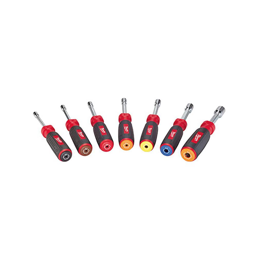 Nut Driver Set: 7 Pc, Hollow Shaft, Color-Coded Handle