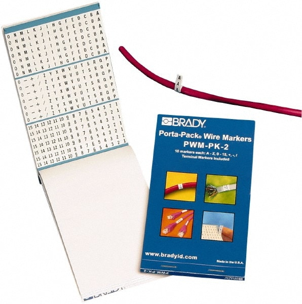 Wire Marker Books & Pens; Wire Marker Type: Book ; Character Quantity: 10 ; Marker Material: Vinyl Cloth ; Background Color: White ; Number of Labels: 450