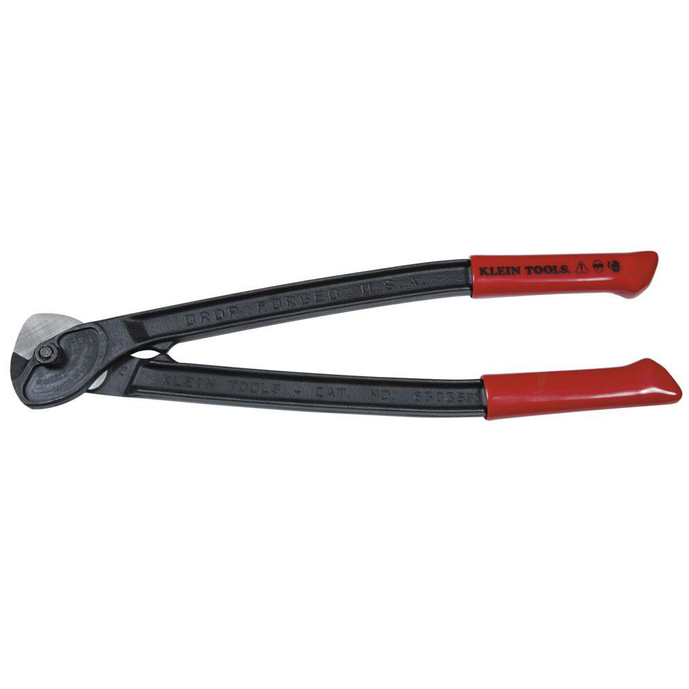 Cable Cutter: 0.28" Capacity, Vinyl Handle, 18" OAL - 3/4" Jaw Length x 2-1/2" Jaw Width, Nonslip Vinyl Handle