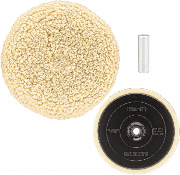 7" Dia Cotton Blend Buffing & Backing Pad - Threaded Arbor Attachment