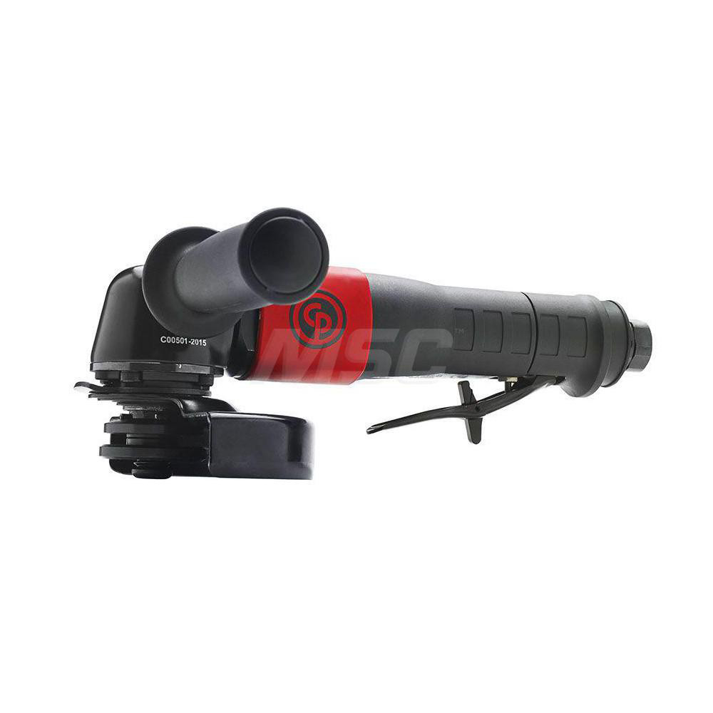 Air Angle Grinder: 4-1/2" Wheel Dia, 12,000 RPM - 5/8 Spindle, 40 CFM, 1/4" Inlet, Rear Exhaust