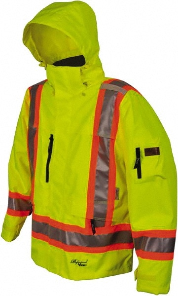 Viking - Rain Jacket: Size 4X-Large, High-Visibility Lime