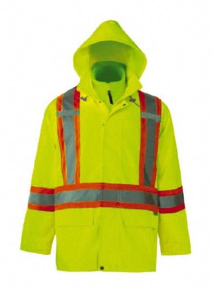 Viking - Size 3XL Hi-Viz Lime High Visibility Rain Wind Resistant ...