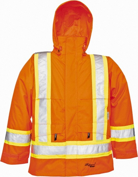 high vis heated jacket orange