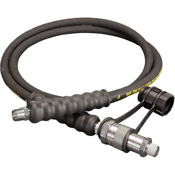 Hydraulic Pump Hose: 1/4" ID, 6' OAL, Rubber (Coated) & Steel (Wire Braid)