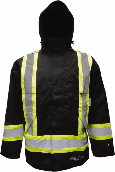 Rain Jacket: Size X-Large, Black, Polyester