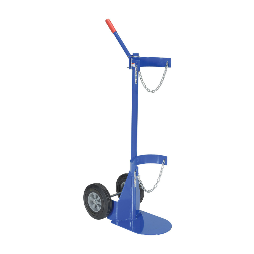 Vestil Steel Portable Economy Cylinder Lifter w/ Hard Rubber Wheels: 24-15/16 In. x 15-3/8 In. x 54 In. 500 Lb. Blue - 15-1/2 x 12-inches Nose Plate