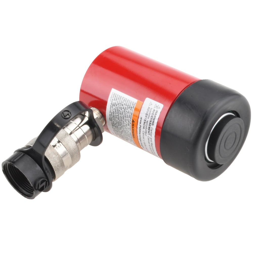 Portable Hydraulic Cylinder: Single Acting, 3.07 cu in Oil Capacity