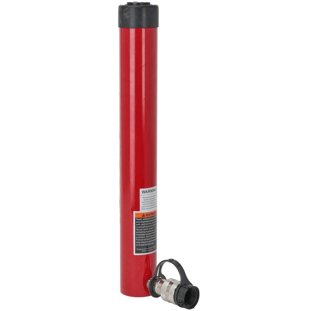 Portable Hydraulic Cylinder: Single Acting, 31.4 cu in Oil Capacity