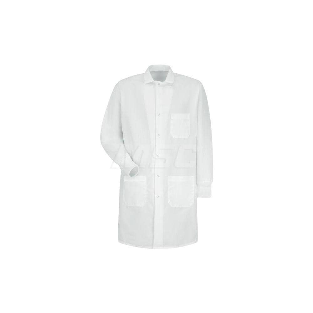 Smocks & Lab Coats; Garment Style: Lab Coat ; Material: Cotton; Polyester ; Size: X-Large ; Color: White ; Closure Type: Snaps ; Closure Location: Front