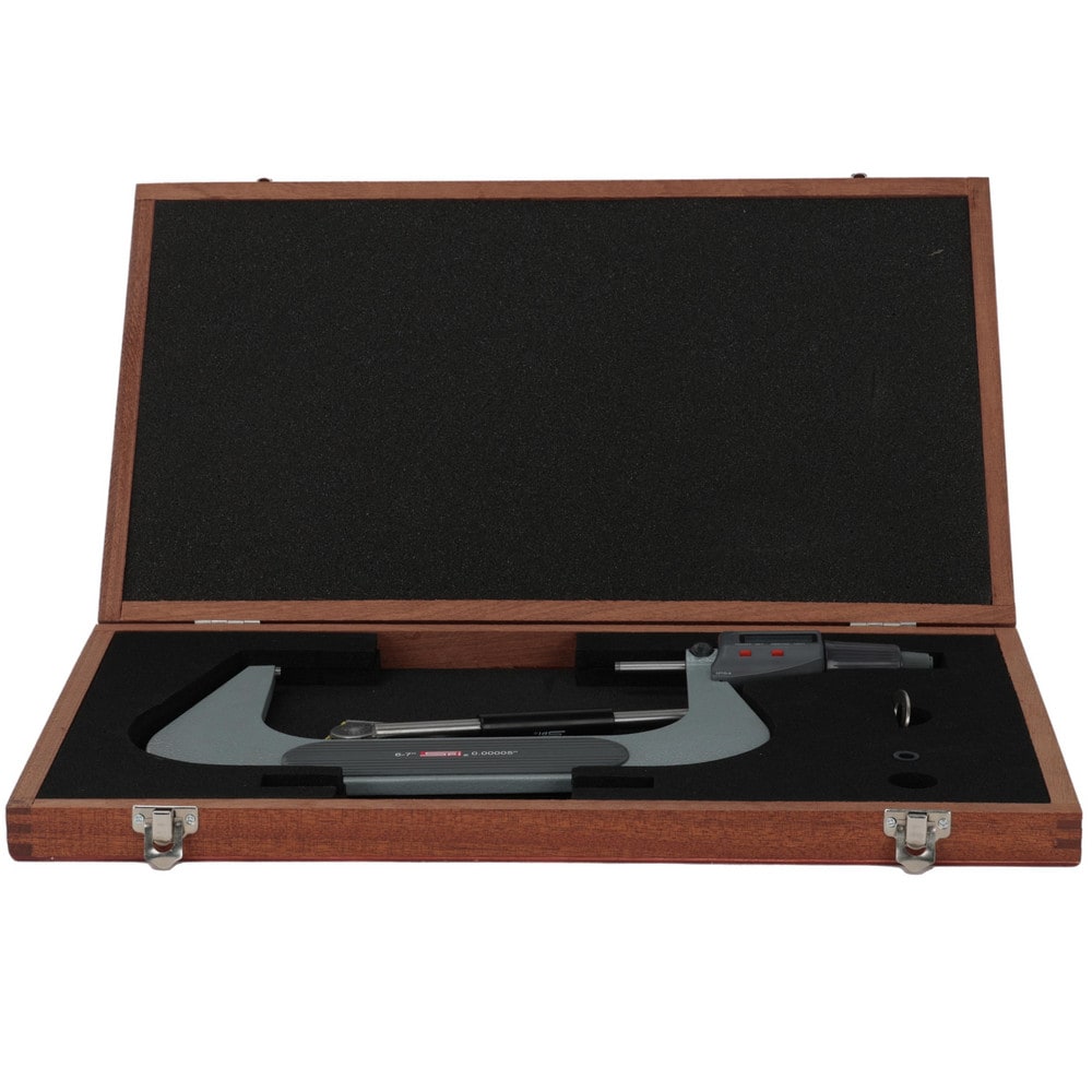 Electronic Outside Micrometer: 7" Max, Carbide-Tipped Face, IP54