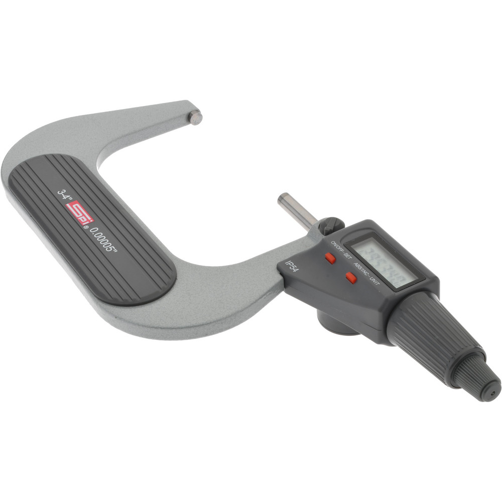 SPI Electronic Outside Micrometer 4" Max, CarbideTipped Face, IP54