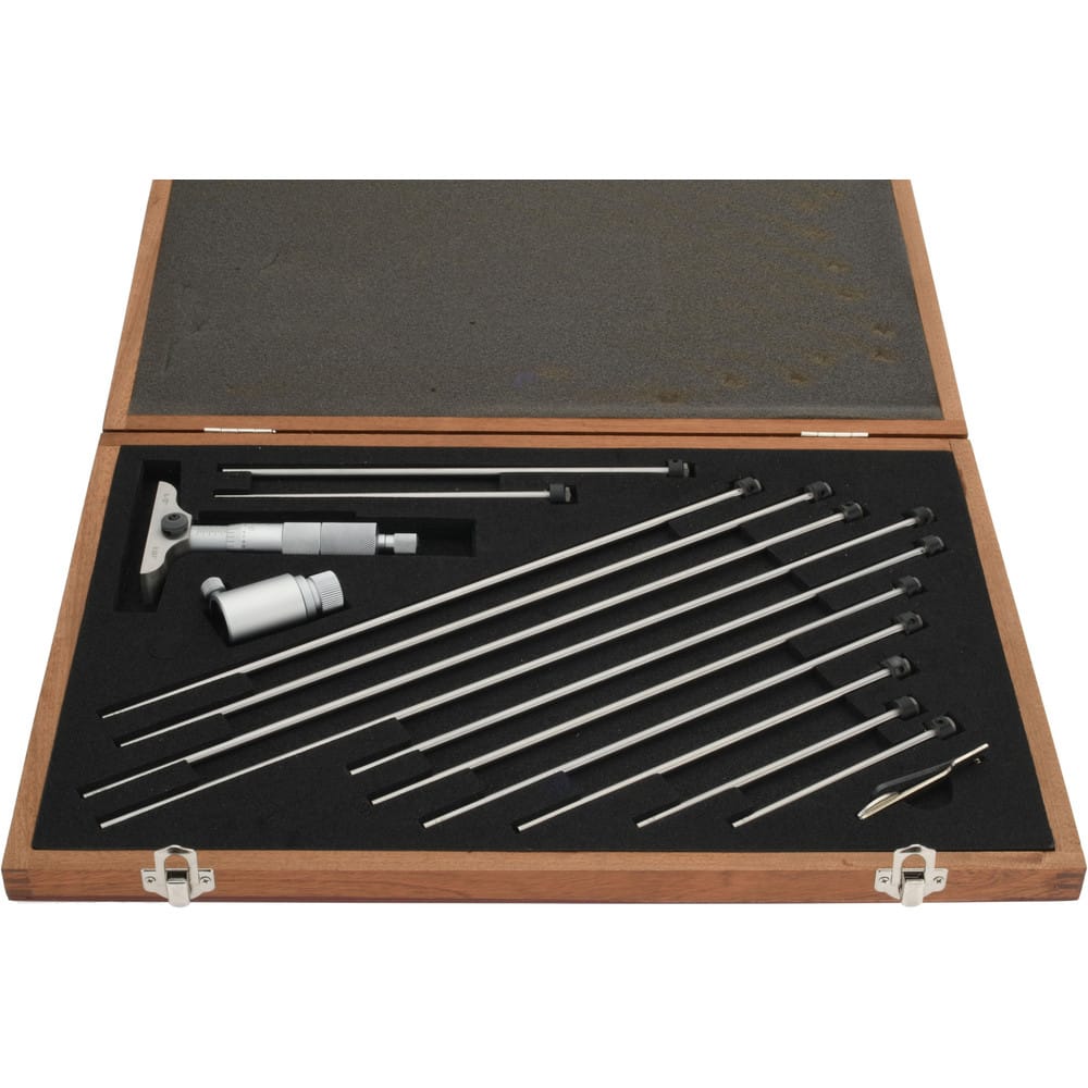 Mechanical Depth Micrometer: 12'' Range, 12 Rod