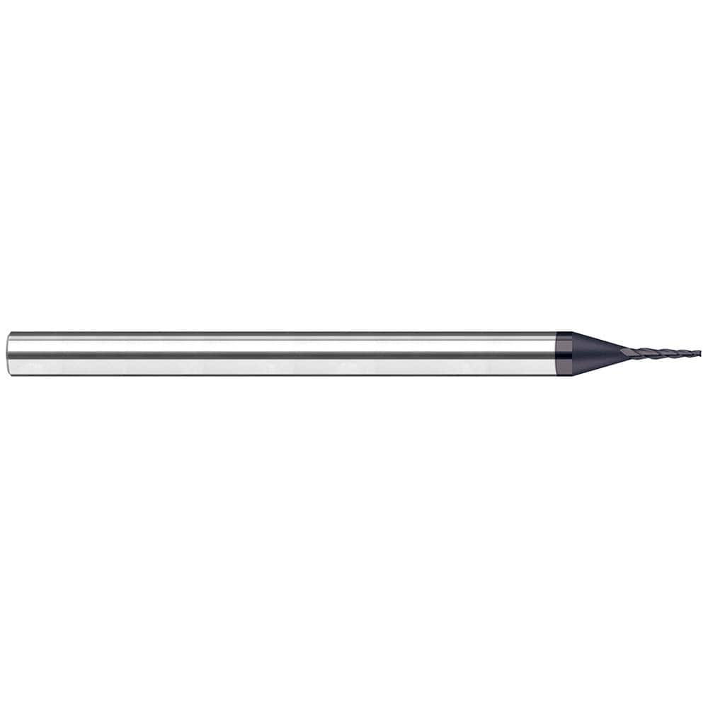 Harvey Tool 41199-C6 Tapered End Mill: 15 ° per Side, 1/8" Small Dia, 3 Flutes, Solid Carbide, Square End 