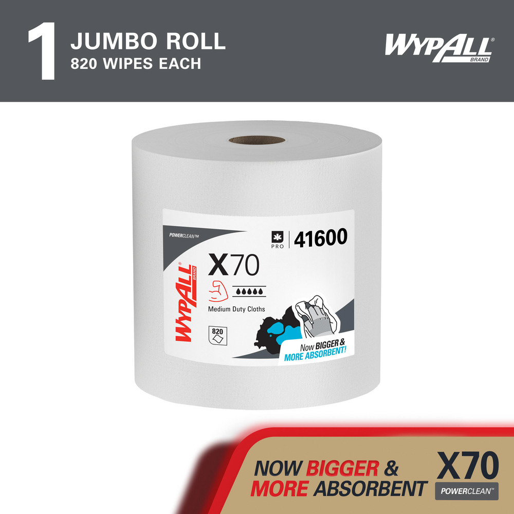 WypAll - PowerClean™ x70 Medium Duty Cloths (41600), Jumbo Roll