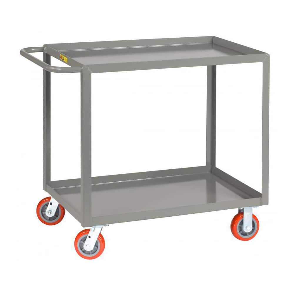 LITTLE GIANT LG-2448-6PY Shelf Utility Cart: Steel, Gray 