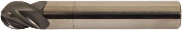 Accupro 6502746 Ball End Mill: 0.5" Dia, 1.25" LOC, 4 Flute, Solid Carbide 