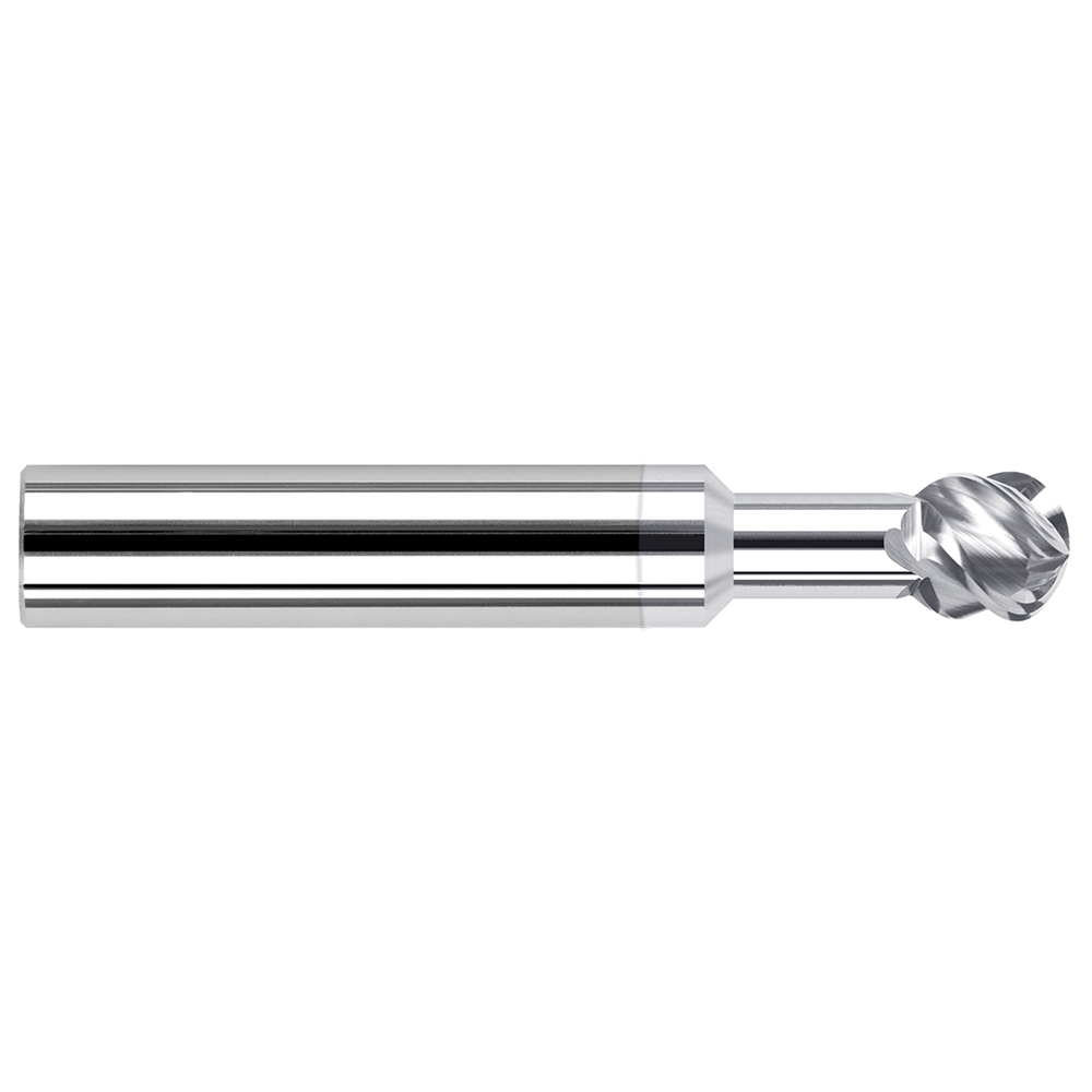 Harvey Tool Ball End Mill 0.125" Dia, 0.107" LOC, 4 Flute, Solid