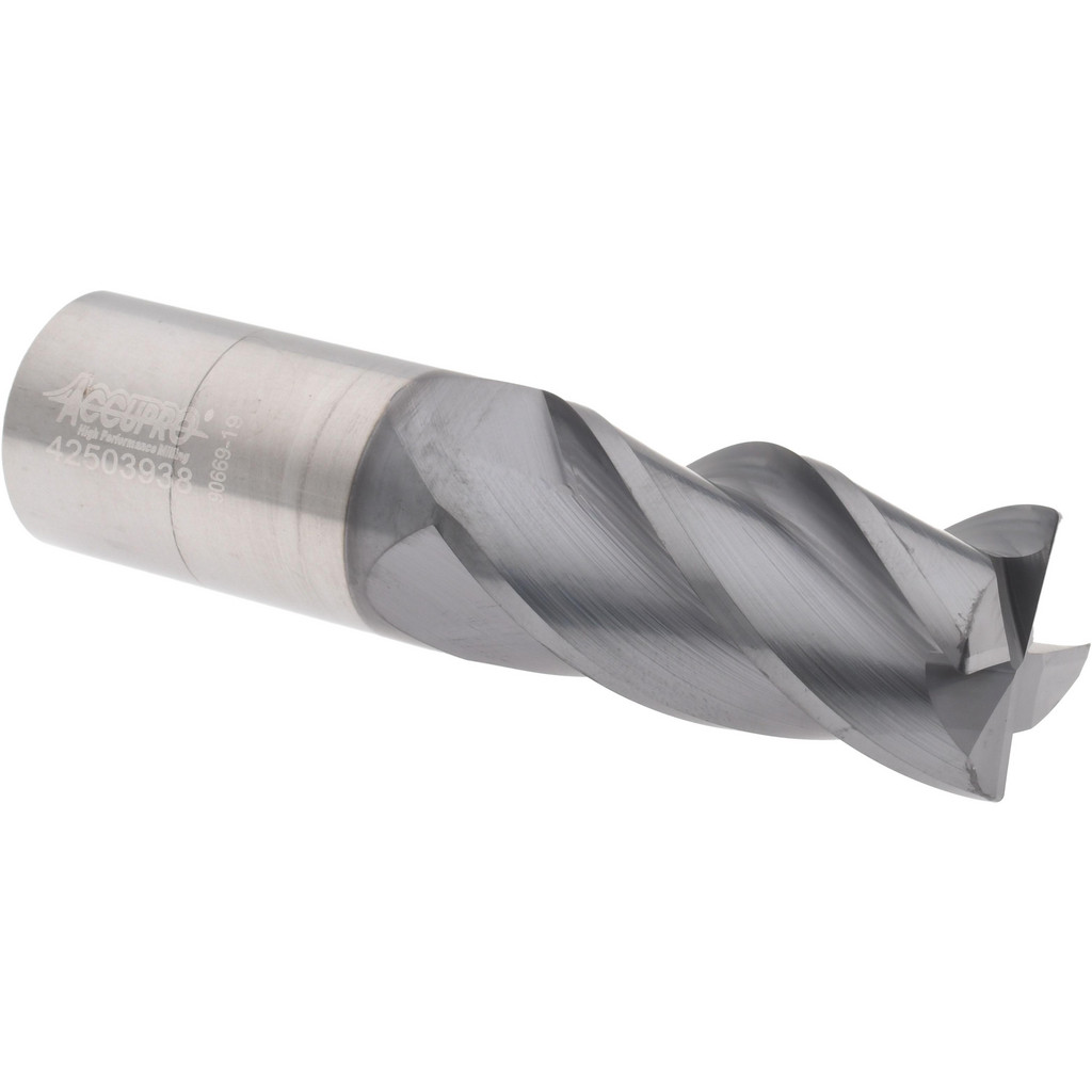 Accupro 6502770 Corner Radius End Mill: 1" Dia, 2" LOC, 0.03" Radius, 4 Flutes, Solid Carbide Image