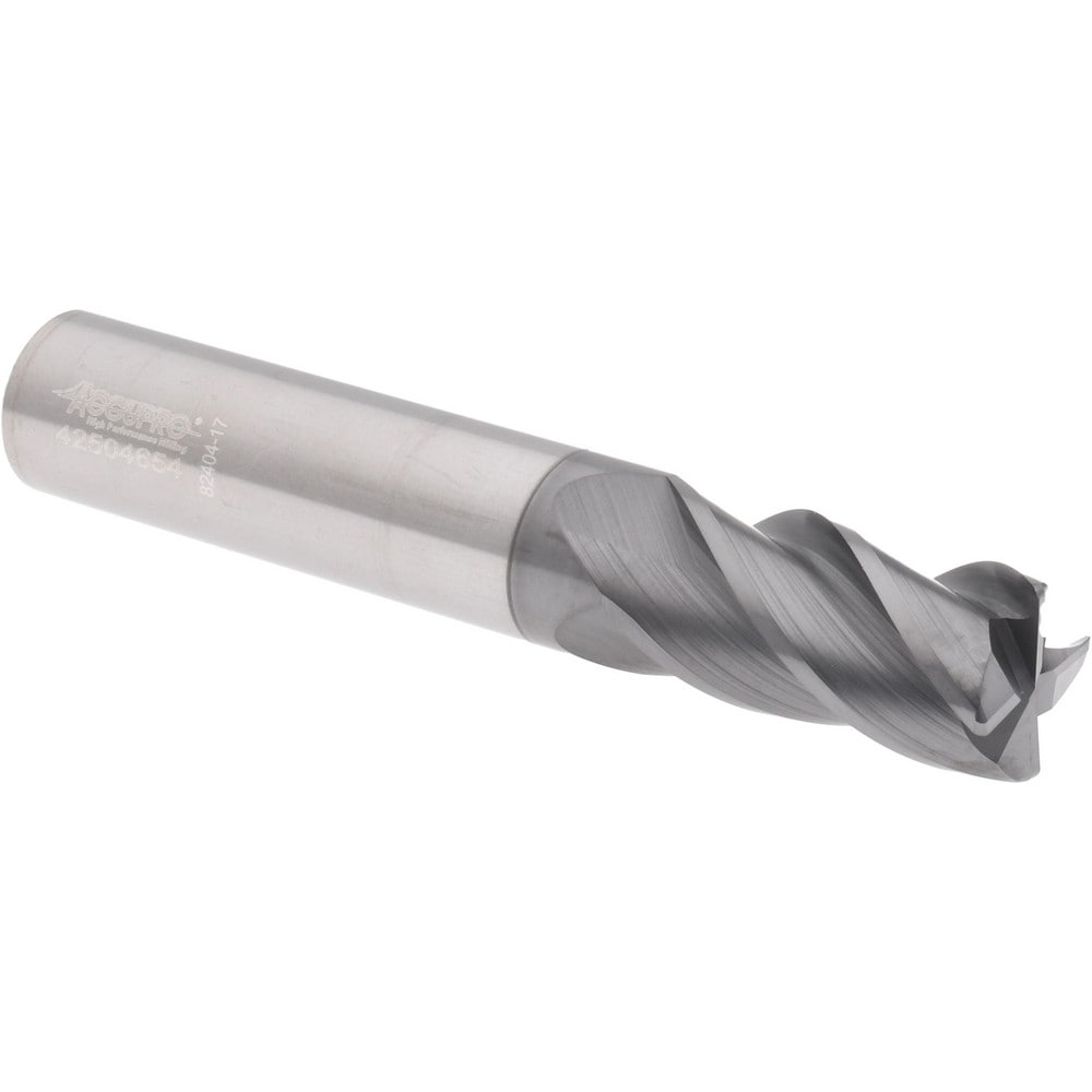 Accupro 6502837 Corner Radius End Mill: 1/2" Dia, 1" LOC, 0.03" Radius, 4 Flutes, Solid Carbide 