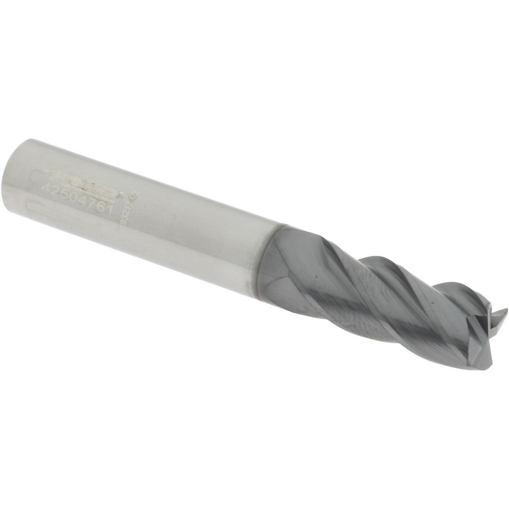 Accupro 6502848 Corner Radius End Mill: 3/8" Dia, 7/8" LOC, 0.02" Radius, 4 Flutes, Solid Carbide Image