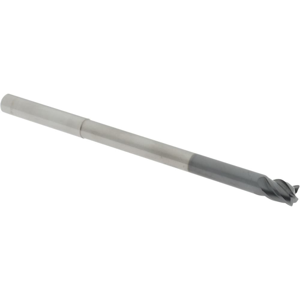 Corner Radius End Mill: 3/8" Dia, 1/2" LOC, 38 deg Helix, Corner Radius End, Centercutting Series HS