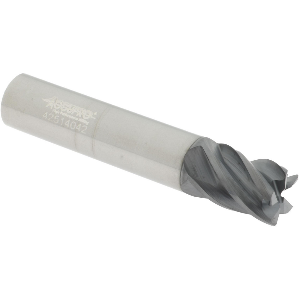 Accupro 6502966 Corner Radius End Mill: 3/8" Dia, 1/2" LOC, 0.02" Radius, 5 Flutes, Solid Carbide Image
