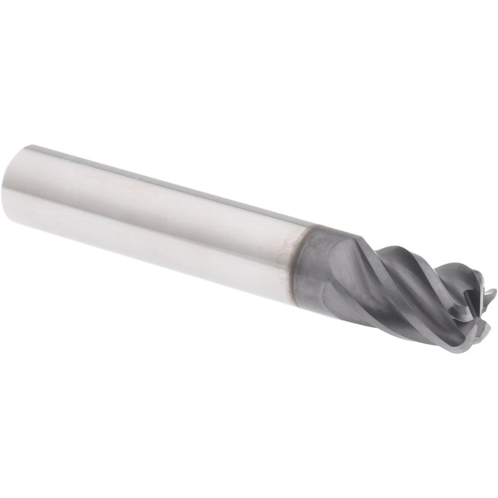 Corner Radius End Mill: 5/16" Dia, 7/16" LOC, 38 deg Helix, Corner Radius End, Centercutting Series HS