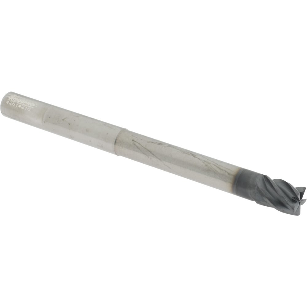 Accupro 6502980 Corner Radius End Mill: 1/2" Dia, 5/8" LOC, 0.12" Radius, 5 Flutes, Solid Carbide 