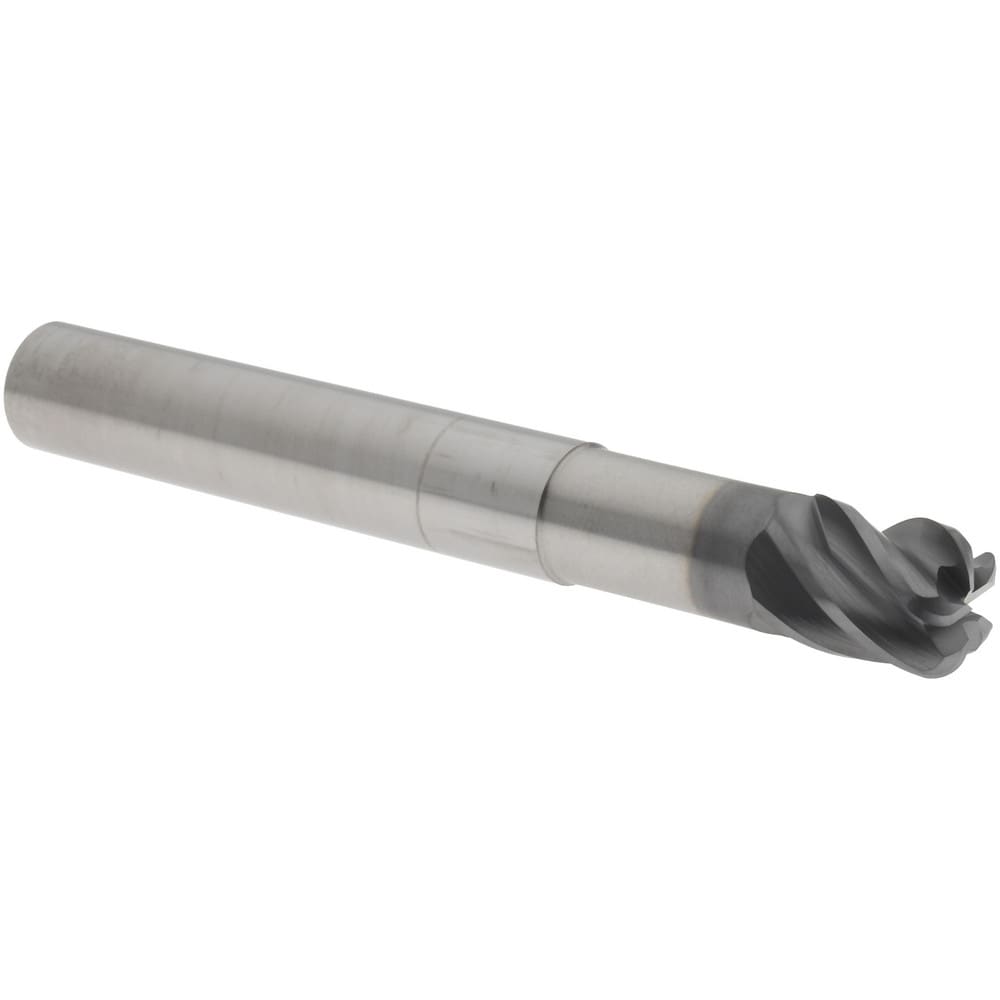 Corner Radius End Mill: 1/2" Dia, 5/8" LOC, 38 deg Helix, Corner Radius End, Centercutting Series HS