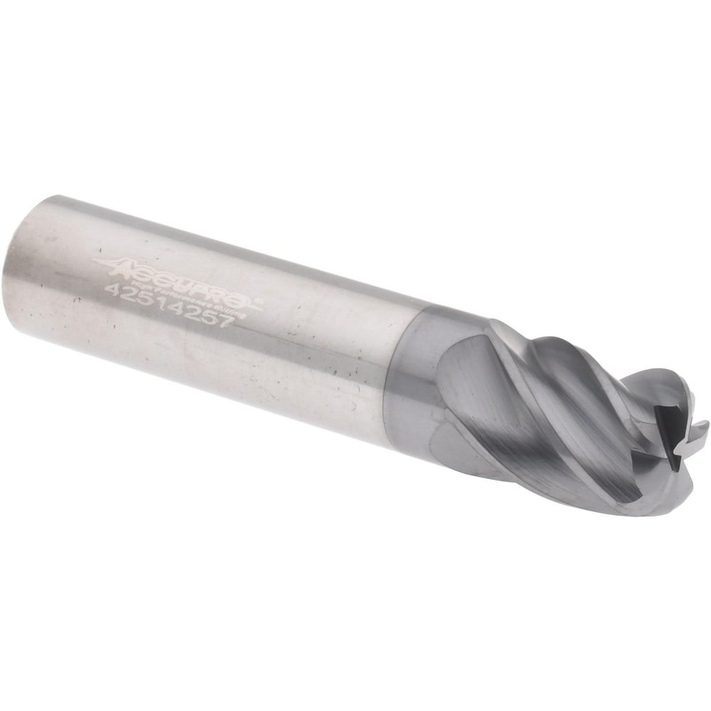 Accupro 6502984 Corner Radius End Mill: 1/2" Dia, 5/8" LOC, 0.12" Radius, 5 Flutes, Solid Carbide 