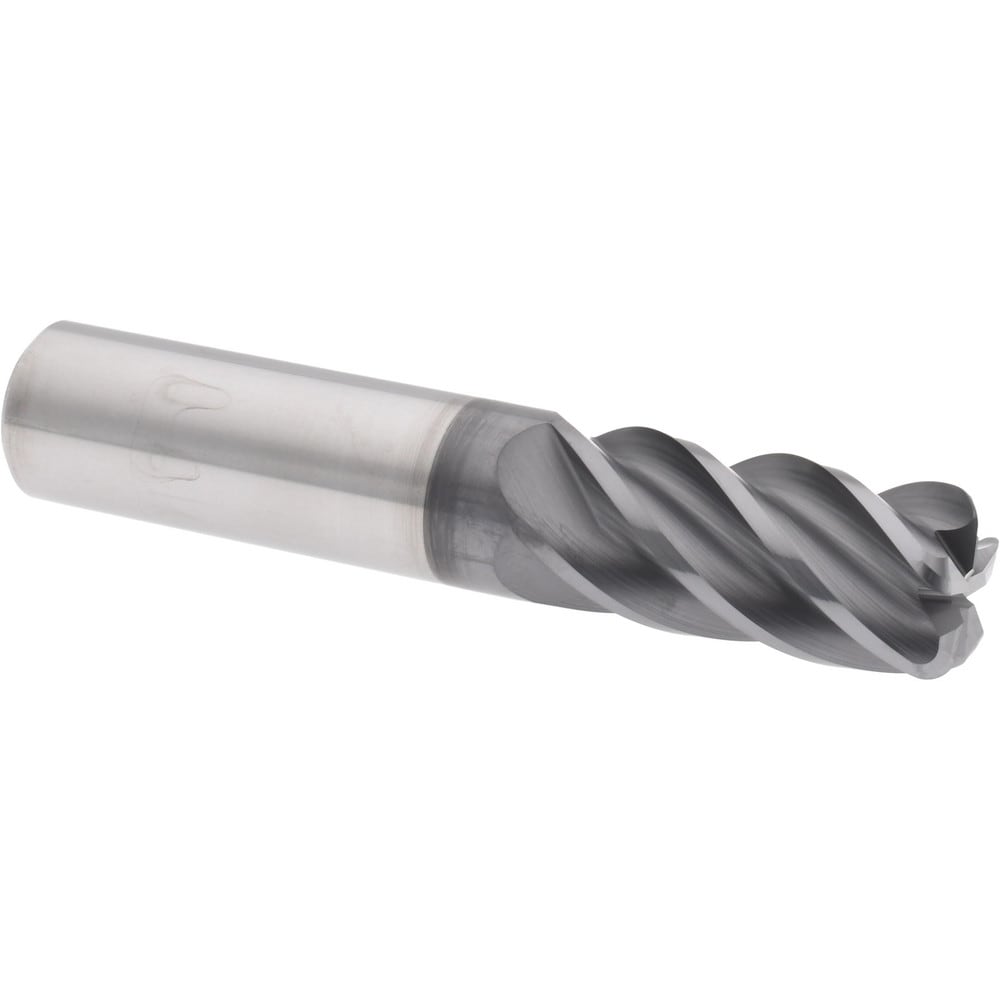 Corner Radius End Mill: 3/4" Dia, 1-5/8" LOC, 38 deg Helix, Corner Radius End, Centercutting Series HS