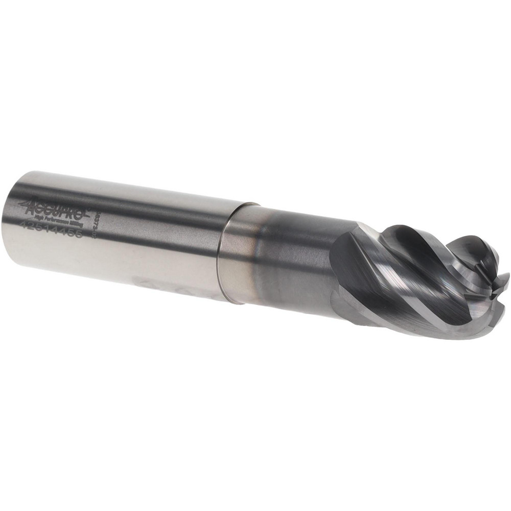Corner Radius End Mill: 3/4" Dia, 1" LOC, 38 deg Helix, Corner Radius End, Centercutting Series HS