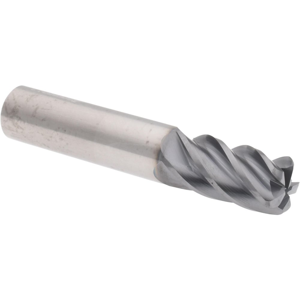 Accupro 6503044 Corner Radius End Mill: 5/8" Dia, 1-1/4" LOC, 0.12" Radius, 5 Flutes, Solid Carbide 