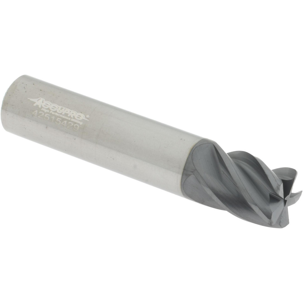 311601 Corner Radius End Mill: 1/2" Dia, 5/8" LOC, 38 deg Helix, Corner Radius End, Centercutting Series HS  