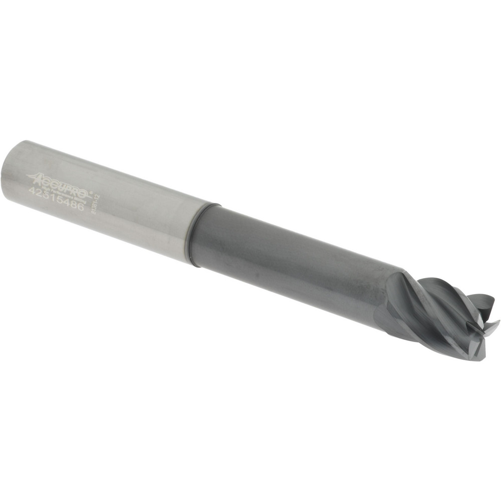 312199 Corner Radius End Mill: 1/2" Dia, 5/8" LOC, 38 deg Helix, Corner Radius End, Centercutting Series HS  