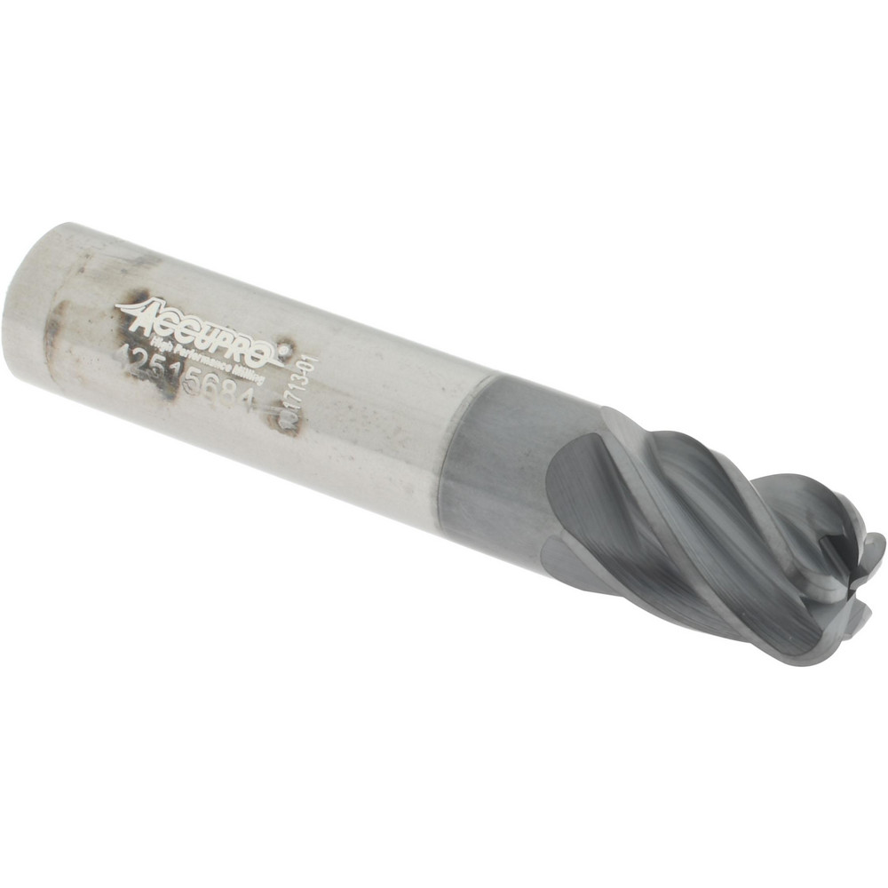 Accupro 6503116 Corner Radius End Mill: 3/8" Dia, 1/2" LOC, 0.09" Radius, 5 Flutes, Solid Carbide Image