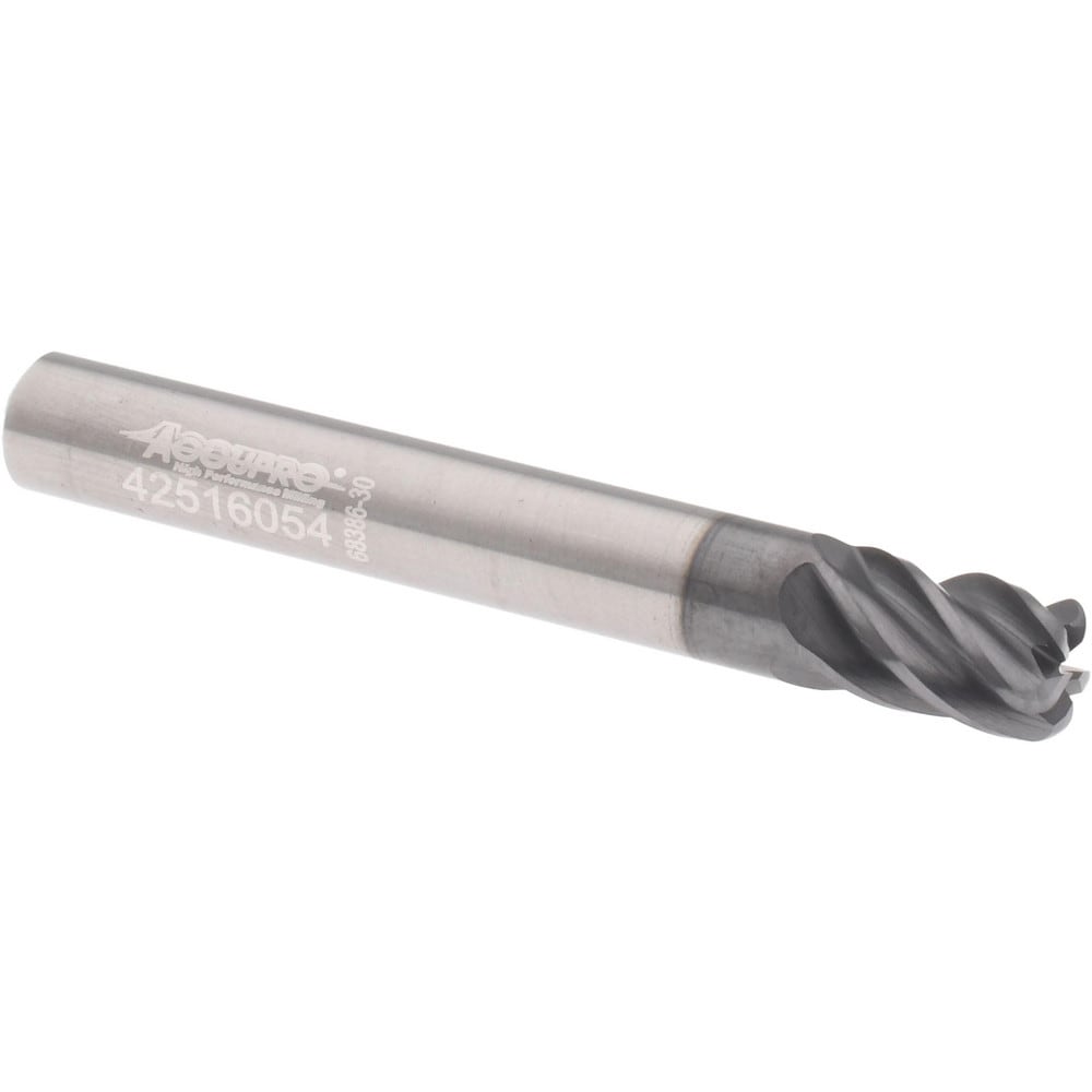 Accupro 6503149 Corner Radius End Mill: 1/4" Dia, 3/8" LOC, 0.06" Radius, 5 Flutes, Solid Carbide Image