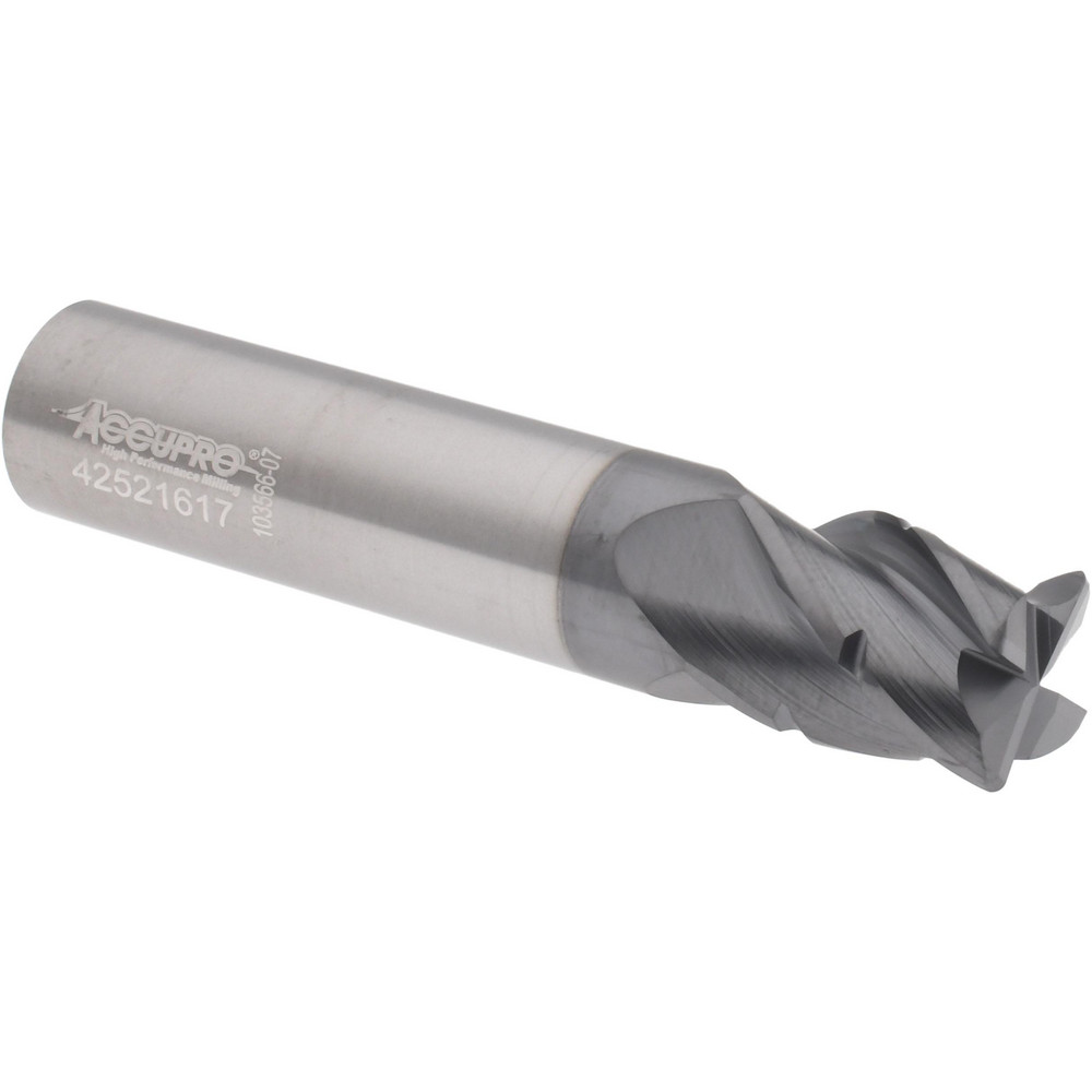 311284 Corner Radius End Mill: 1/2" Dia, 5/8" LOC, 38 deg Helix, Corner Radius End, Centercutting Series HS  