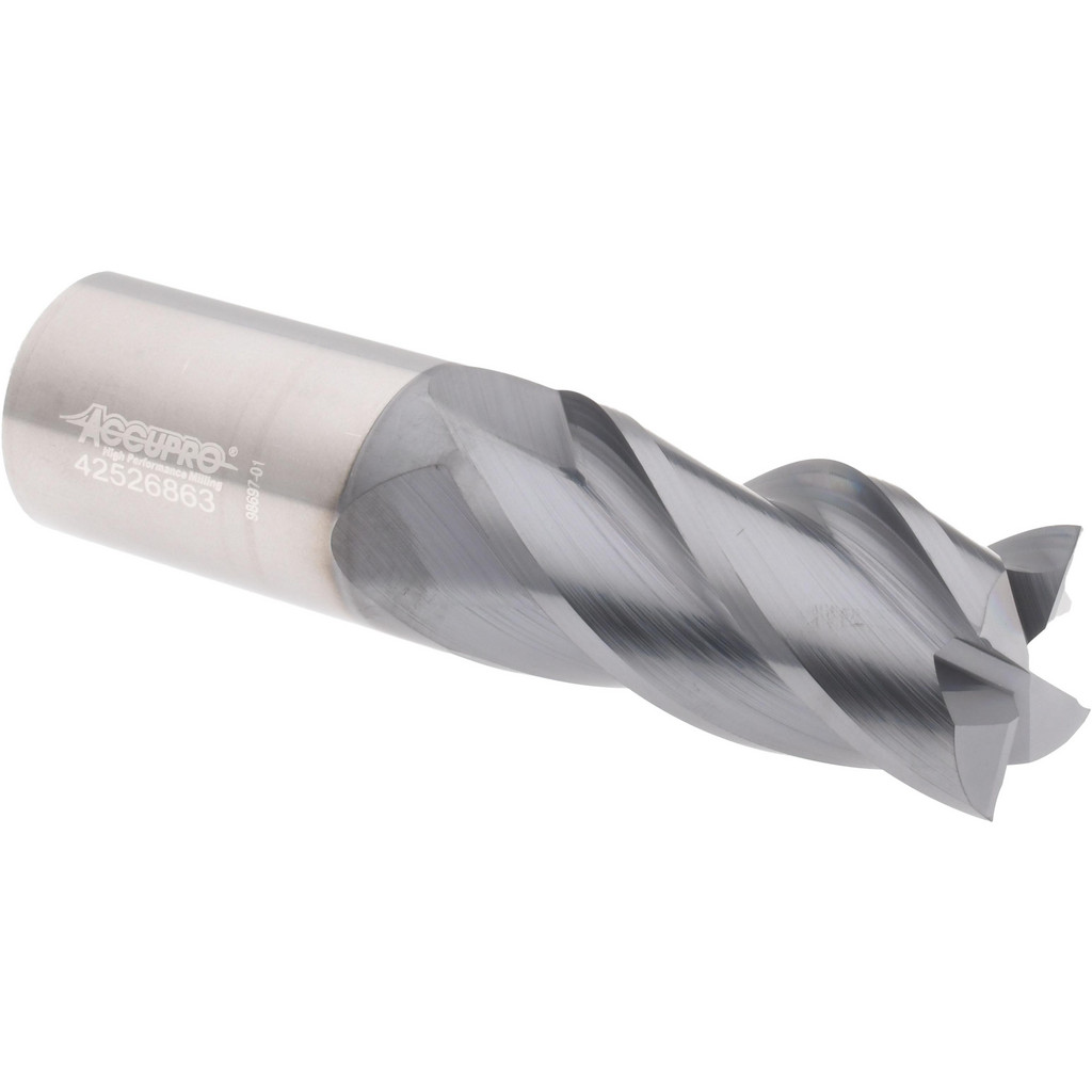 Accupro 6503211 Square End Mill: 1 Dia, 2 LOC, 1 Shank Dia, 4 OAL, 4 Flutes, Solid Carbide Image