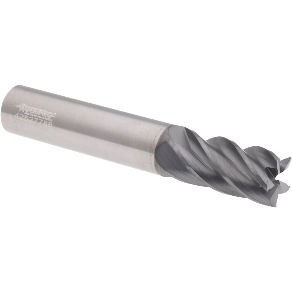 Accupro 6503291 Square End Mill: 1/2 Dia, 1 LOC, 1/2 Shank Dia, 3 OAL, 5 Flutes, Solid Carbide 