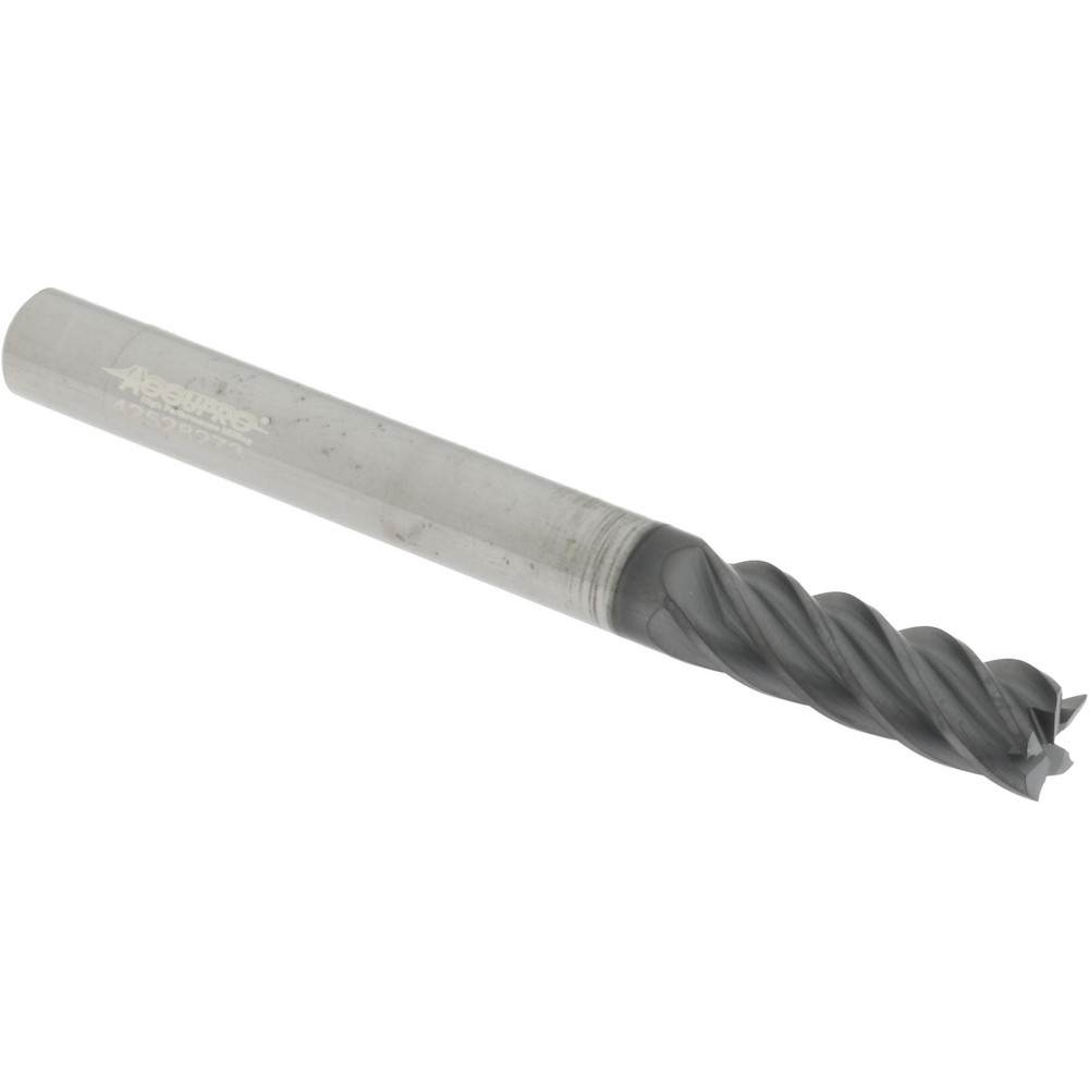 Accupro 6503337 Square End Mill: 1/4 Dia, 3/4 LOC, 1/4 Shank Dia, 2-1/2 OAL, 5 Flutes, Solid Carbide Image