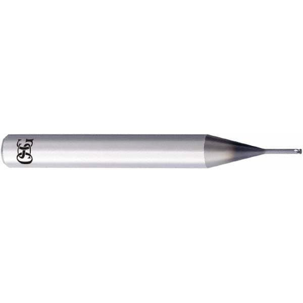 Corner Radius End Mill: 1 mm Dia, 0.4 mm LOC, 0.1 mm Radius, 4 Flutes, Solid Carbide