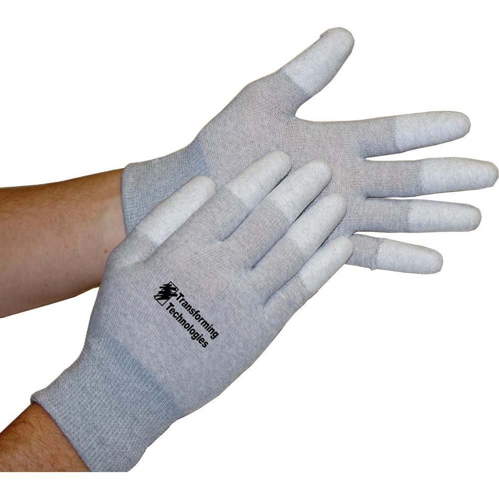 Electrical Protection Gloves & Leather Protectors; Size: Large; X-Large; Primary Material: Nylon Blend; Coating Material: Polyurethane; Coating Coverage: Fingertips; Material: Nylon Blend; Lining Material: Unlined; Back Material: None; Color: Silver; Grip