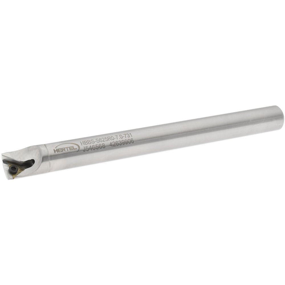 Indexable Boring Bar: HBBS-S625R0-7.0-731, 0.731" Min Bore Dia, Right Hand Cut, 5/8" Shank Dia, Steel